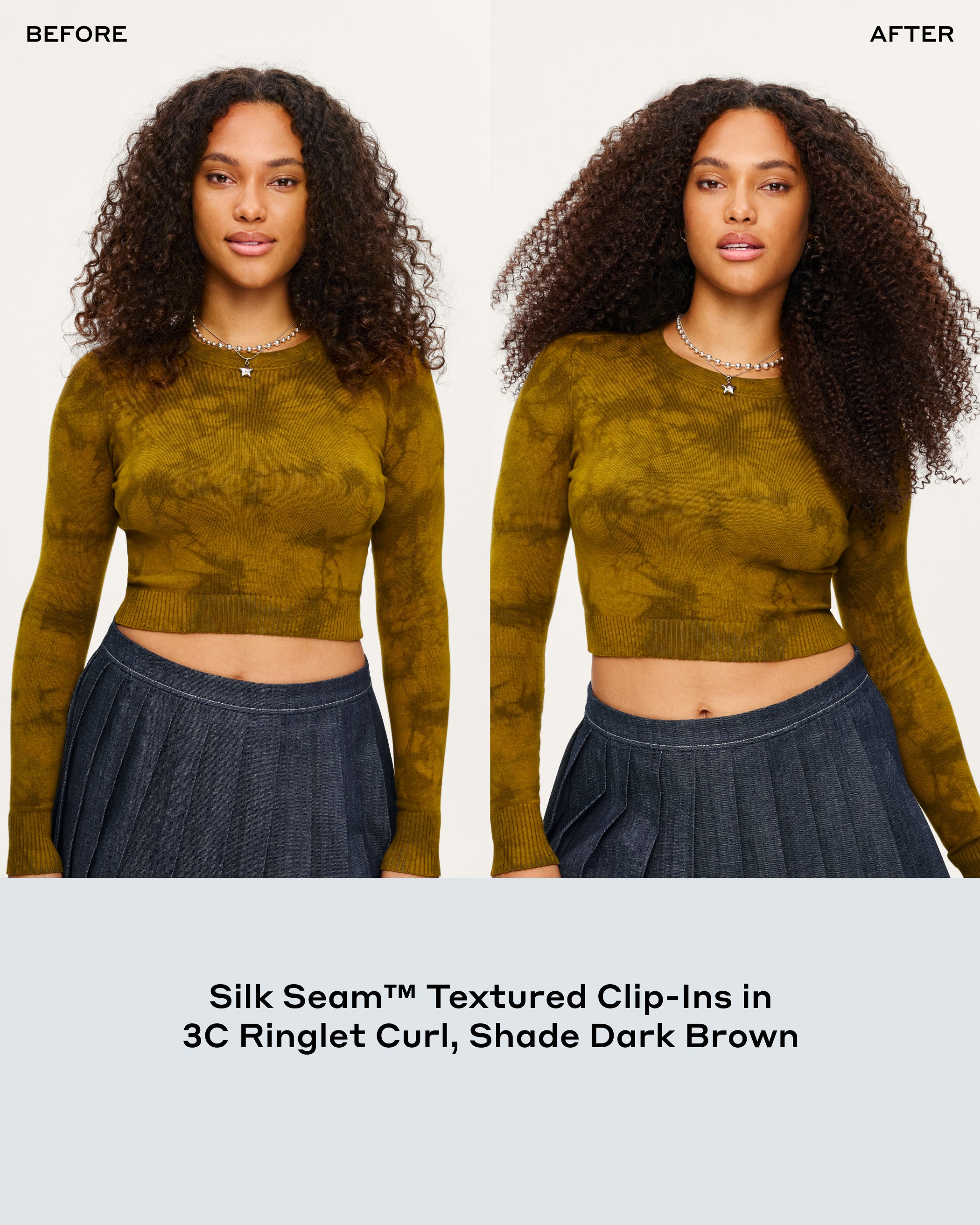 Silk Seam™ Textured Clip-In, Chocolate Brown #4 Natural 3C - Image 2
