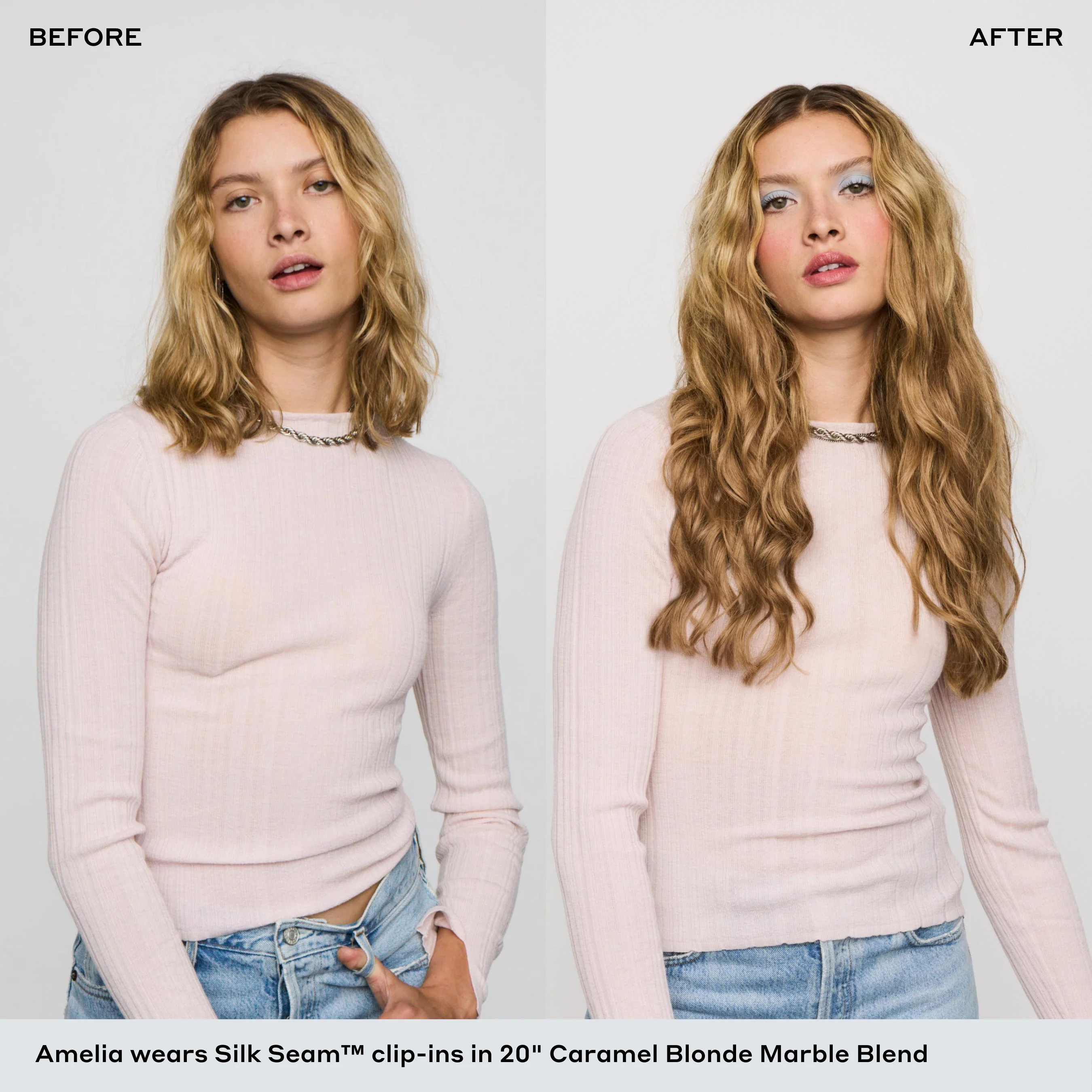 Silk Seam™ Clip-In, Golden Hour Blonde Balayage - Image 4