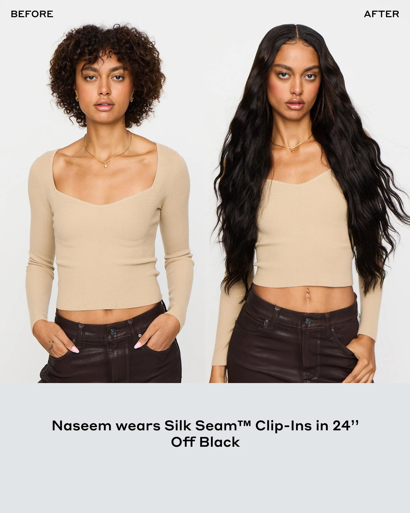 Silk Seam™ Clip-In, Mochachino Brown #1C Natural - Image 4