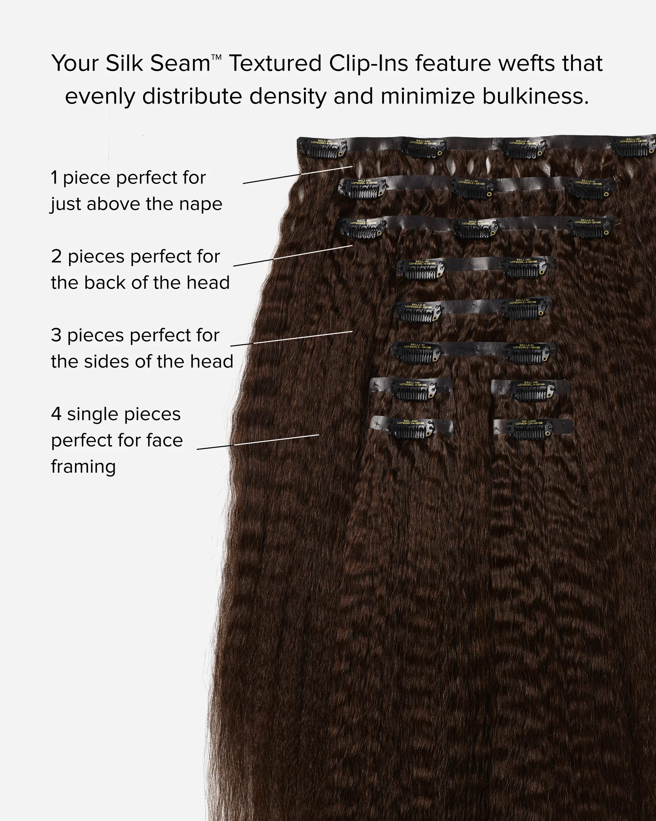 Silk Seam™ Textured Clip-In, Off Black #1B Natural Blowout - Image 4
