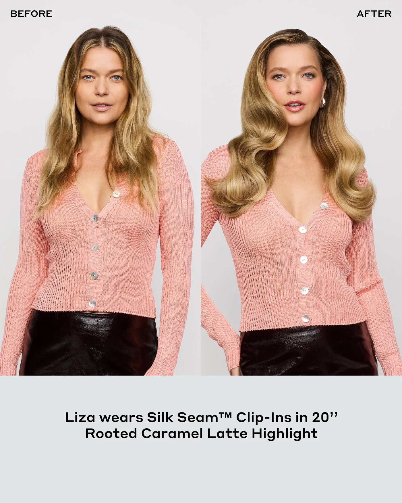 Silk Seam™ Clip-In, White Mocha Balayage - Image 4