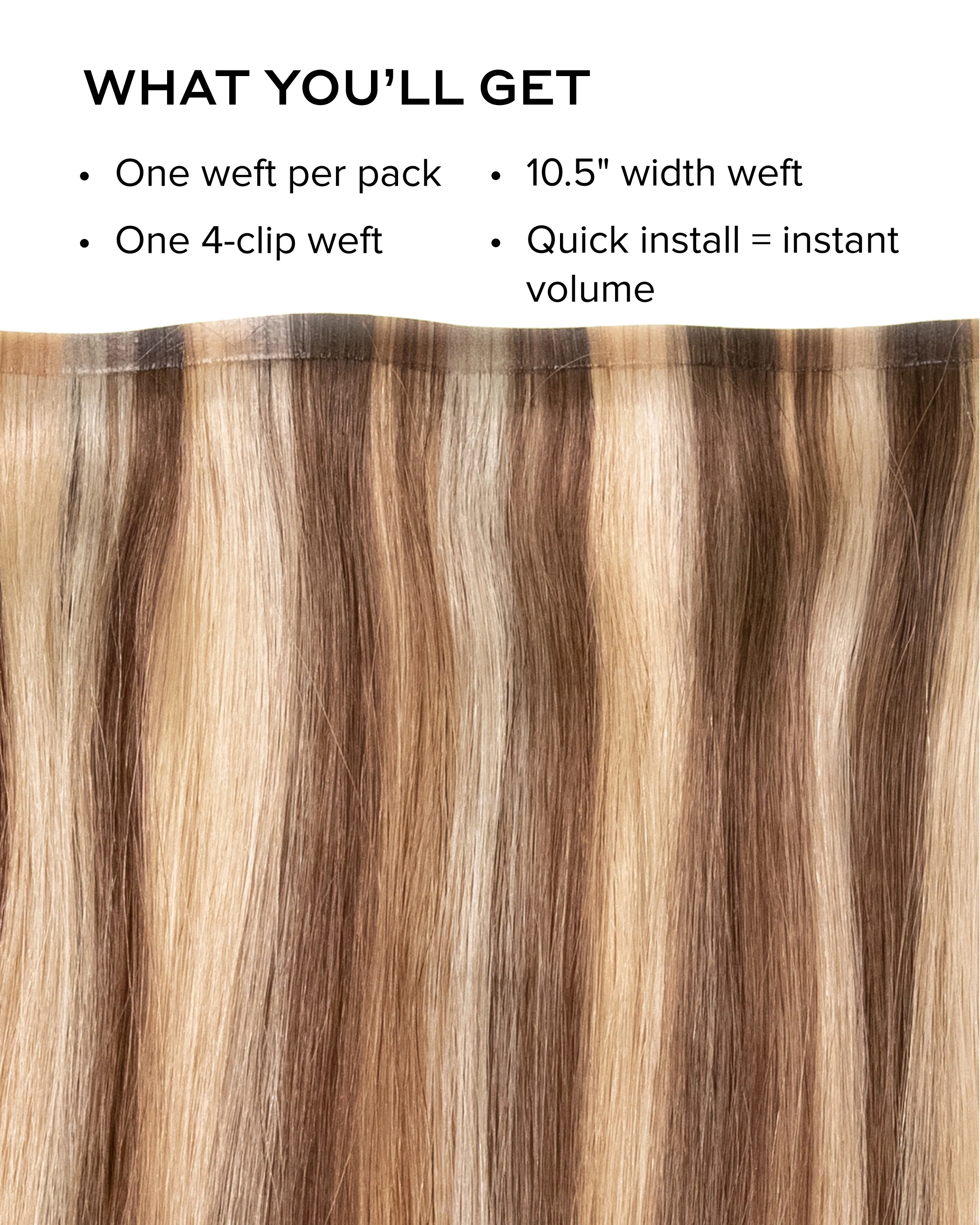 Silk Seam™ Volumizing Weft Clip-In, Ash Bronde #21/60/16 Highlight - Image 2