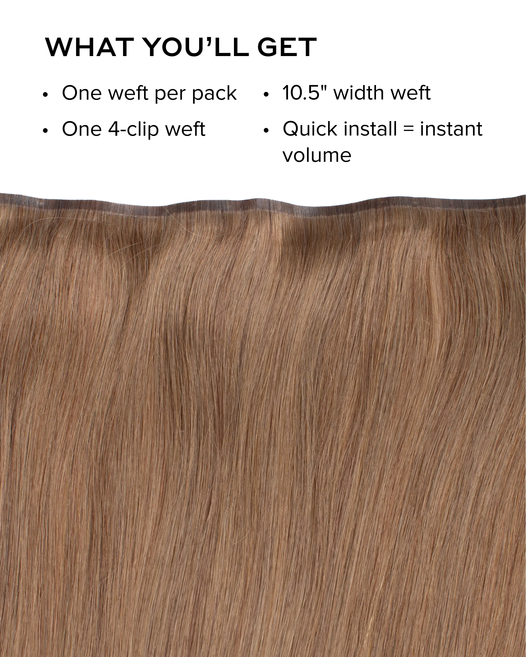 Silk Seam™ Volumizing Weft Clip-In, Ash Brown #8 Natural - Image 2