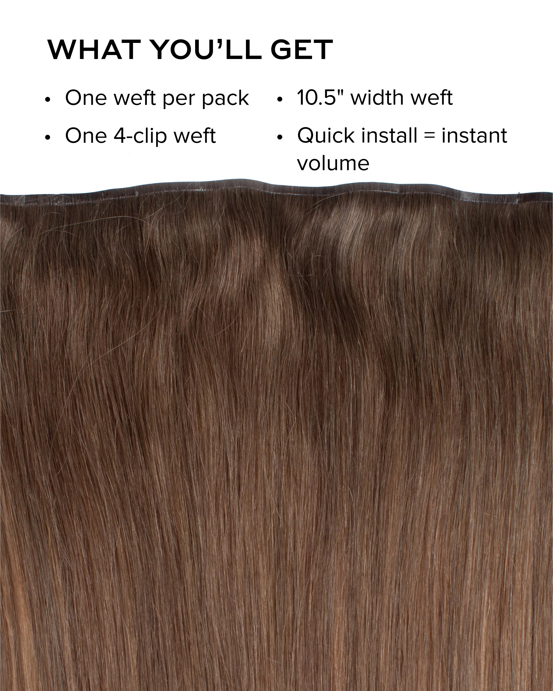 Silk Seam™ Volumizing Weft Clip-In, Ash Brown/Ash Blonde #8/60 Balayage - Image 2