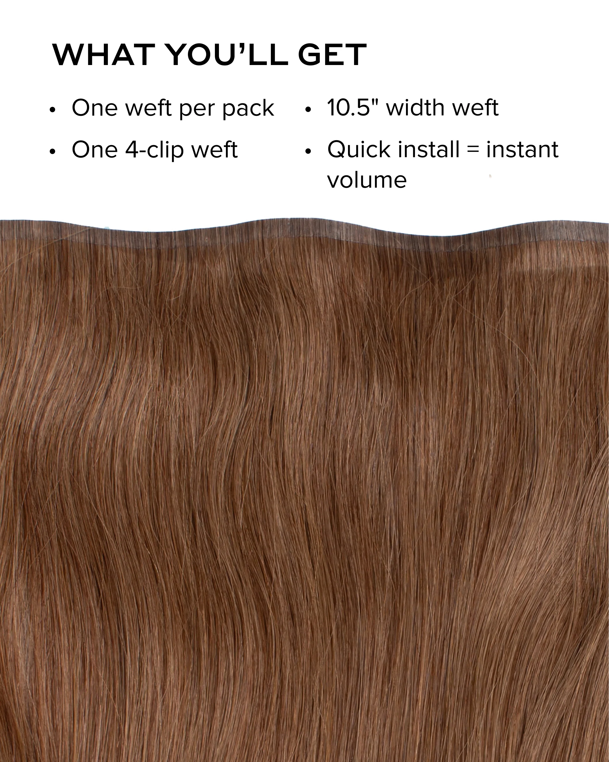 Silk Seam™ Volumizing Weft Clip-In, Chestnut Brown #6 Natural - Image 2
