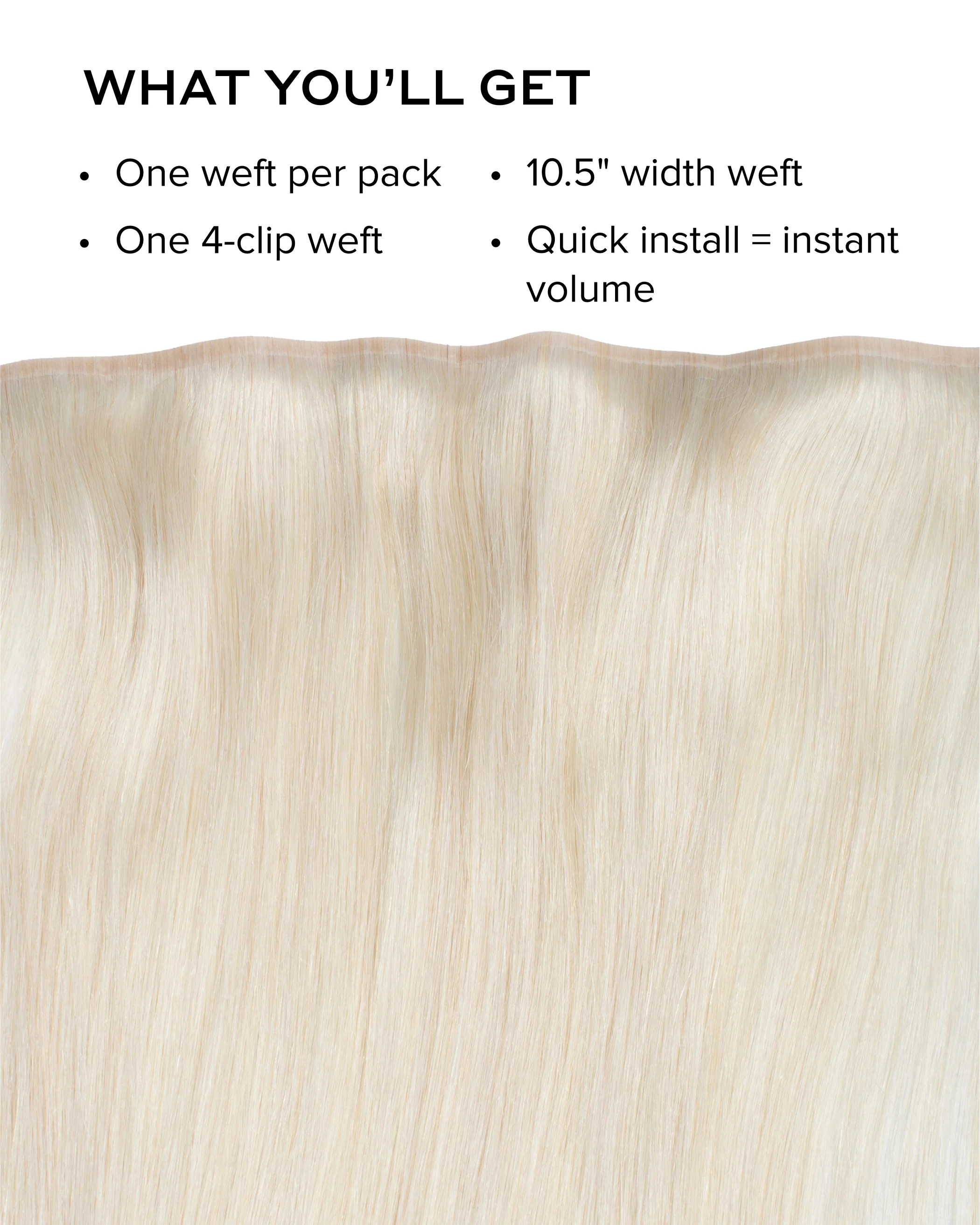 Silk Seam™ Volumizing Weft Clip-In, Platinum Blonde #80 Natural - Image 2
