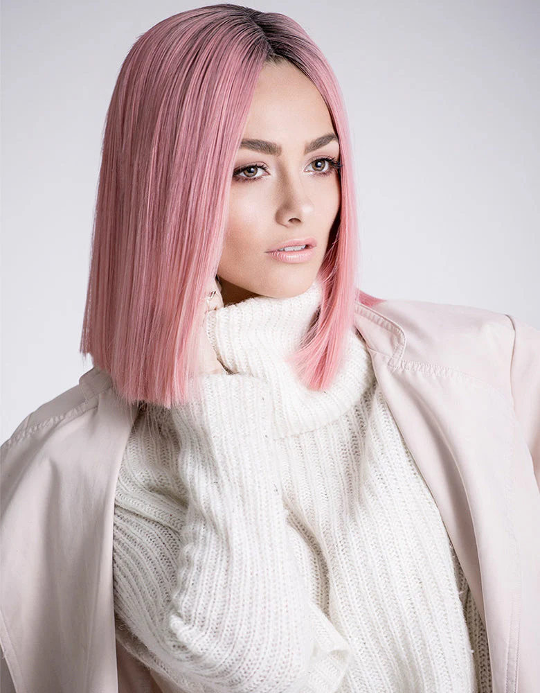 Pink Faux Wig Felicia 15" Straight