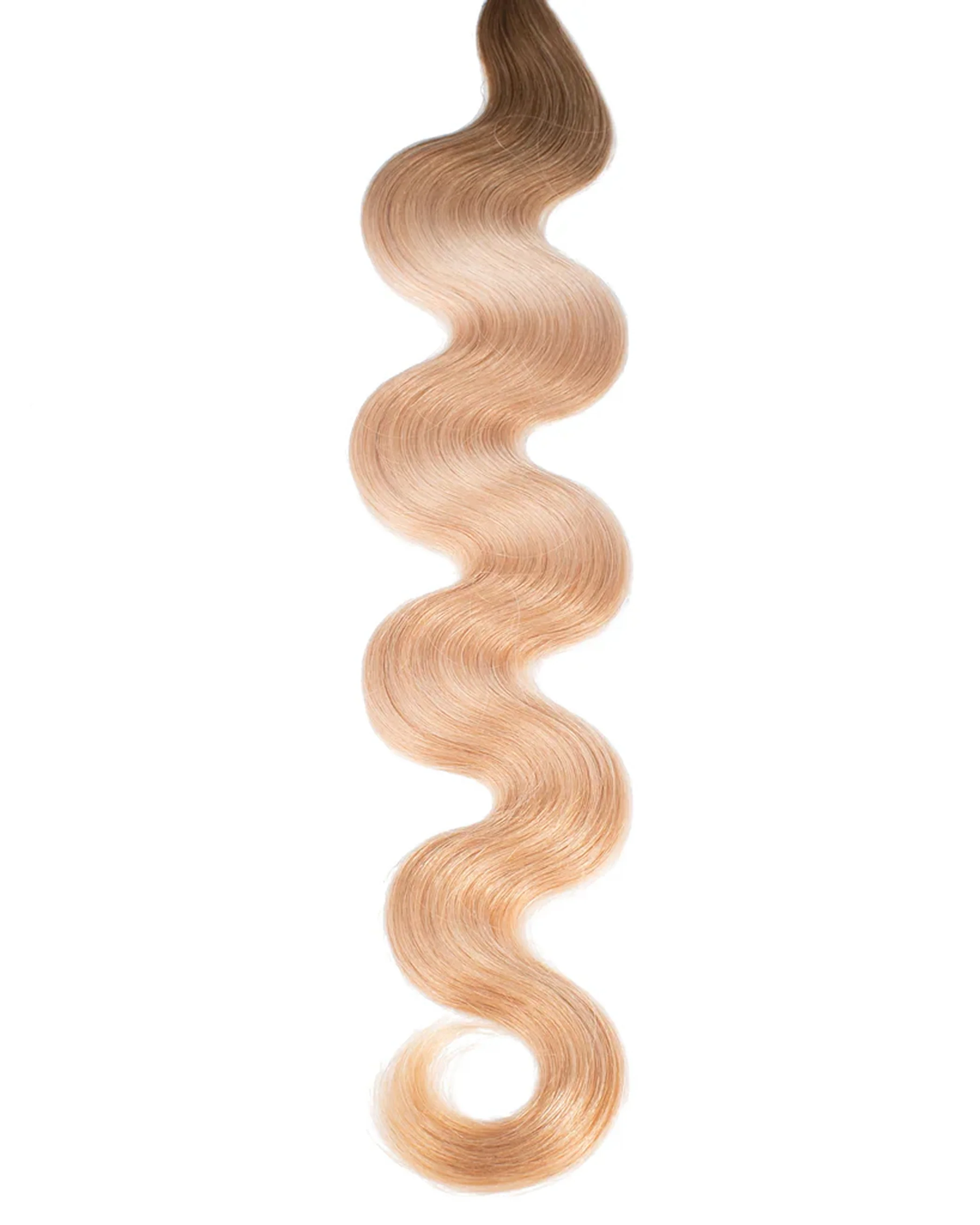 Keratin Tip Body Wave, Brown Blonde #8/12 Rooted